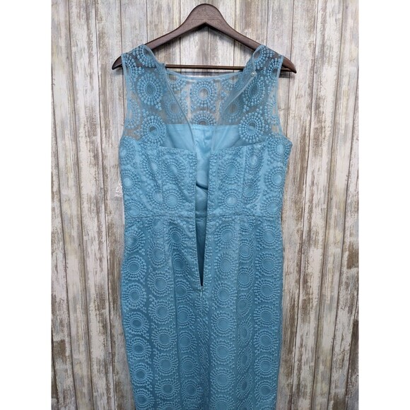 Maggy London Turquoise Lace Overlay Sleeveless Shift Dress Size 8 NWT - Picture 4 of 9